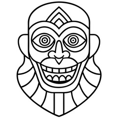 
Intricate Voodoo Mask Vector with Sinister Expression