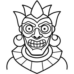 
Intricate Voodoo Mask Vector with Sinister Expression