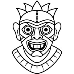 
Intricate Voodoo Mask Vector with Sinister Expression
