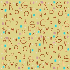Simple pattern with letters and symbols