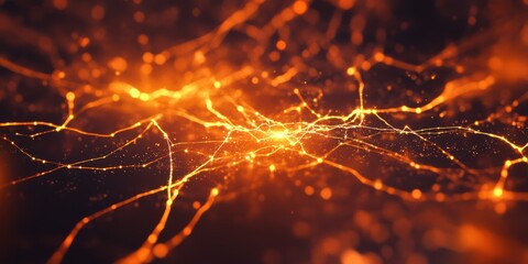 Abstract Network of Connectivity - Digital Illustration of Complex Interlinked Data Nodes