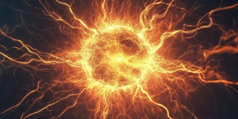 Energetic Plasma Sphere with Radiating Electric Discharge