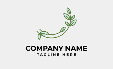 Abstract tree branch logo branding template, minimalist icon, editable vector art and illustration.