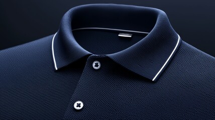 A close up of a blue shirt with white stripes