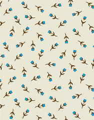 Flowers seamless pattern. vector illustration. Abstract flowers, floral vector with leaves