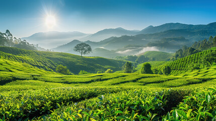 Fototapeta premium The Serene Tea Plantation View