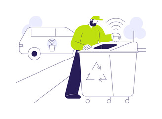 Waste sensors abstract concept vector illustration.