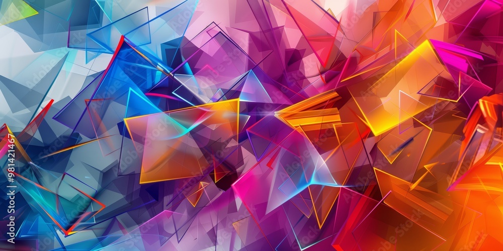 Poster abstract background with polygonal elements and bright abstract shapes and textures, colorful elemen
