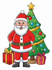 santa claus with gift boxes