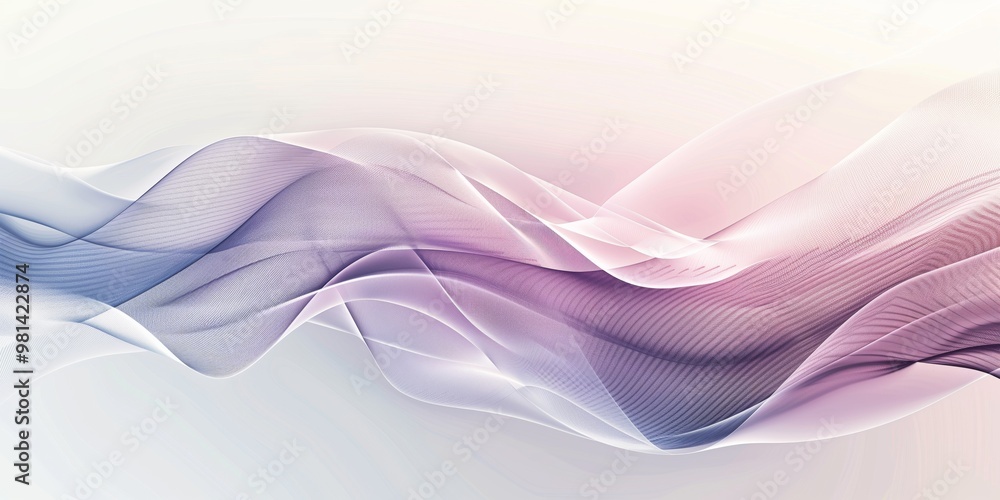 Poster abstract background with polygonal elements and wavy lines with light tones, smooth transitions, min