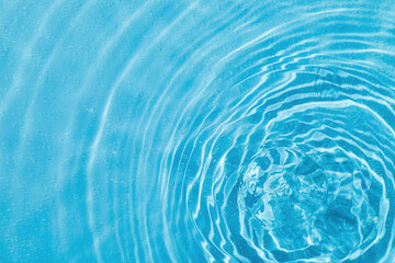 drops on water with circles on a blue background