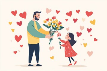 Happy Children Celebrating Teacher Appreciation with Flowers &ndash; A Heartwarming Illustration of Gratitude and Joy in a Classroom Setting