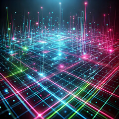 Obraz premium FUTURISTIC NEON MATRIX 2.0
