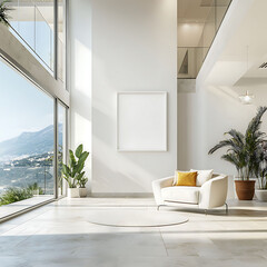 Modern Interior with Scenic Mountain View and Minimalist Design