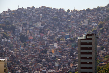 view of the rocinha favela in Rio de Janeiro.