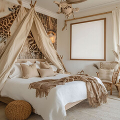 Cozy Bedroom with Animal Print and Natural Decor