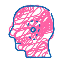 plastic surgery, ear loss doodle icon sketch vector. plastic surgery, ear loss sign. isolated symbol illustration