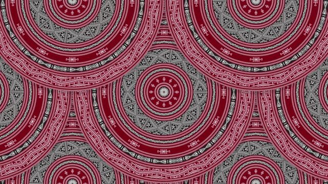 Motion graphic seamless loop pattern with traditional Tunisian embroidery symbols