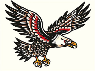 eagle tattoo design. American traditional style, eagle tattoo flash