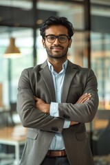 Fototapeta premium Portrait of a successful indian businessman on the office