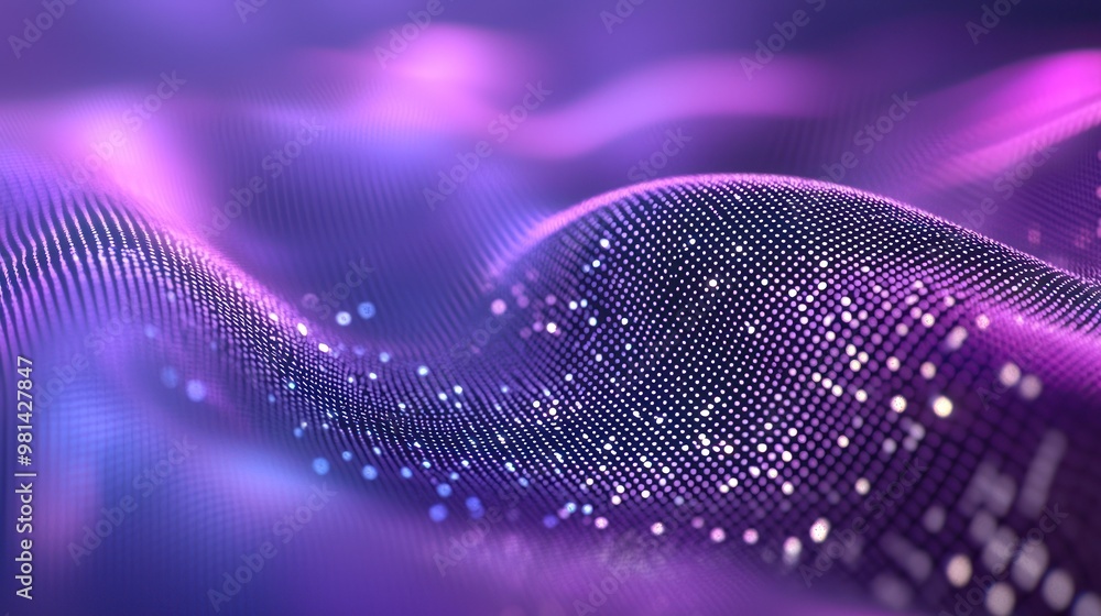 Aufkleber a mesmerizing abstract background with flowing waves of purple and sparkling lights, perfect for mod