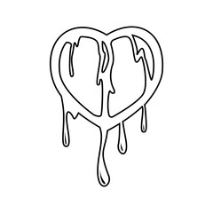 Bleeding heart line icon