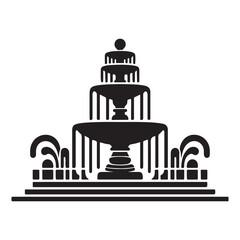 Fountain icon silhouette on white background
