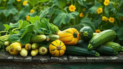 Freshly Harvested Summer Squash