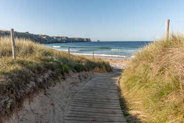Way going to the Pen Hat Beach on the Iroise Sea.