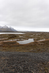 Beautiful Iceland winter season natural landscape over Vatnajokull  glacier  Fjallsarlon iceberg lagoon South of Iceland