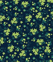 Flowers seamless pattern. vector illustration. Abstract flowers, floral vector with leaves