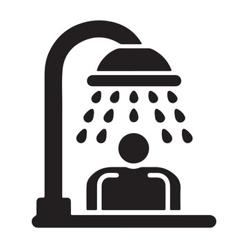 recommend clip art: Shower icon silhouette on white background
                    