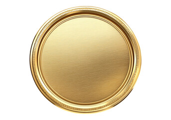 Blank template for gold coin. Transparent background, Isolated PNG.