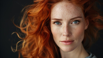 Fototapeta premium Mature beautiful woman with red hair