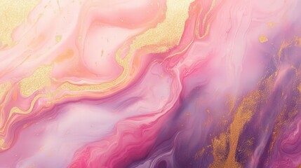 abstract fluid art background swirling pink and gold marble texture ethereal cloudlike formations soft pastel tones blending seamlessly