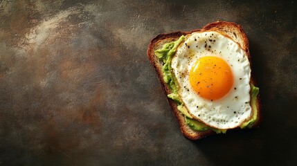 Savor the scrumptious combination of creamy avocado and a sunny side up egg on toast