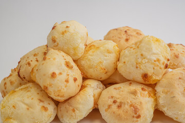 Pão de Queijo Food Dish closeup isolated on a white 
background
