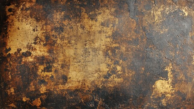antique metallic texture rich layered patina of gold brown and black on a distressed surface resembling an aged treasure map or ancient artifact with a mysterious allure