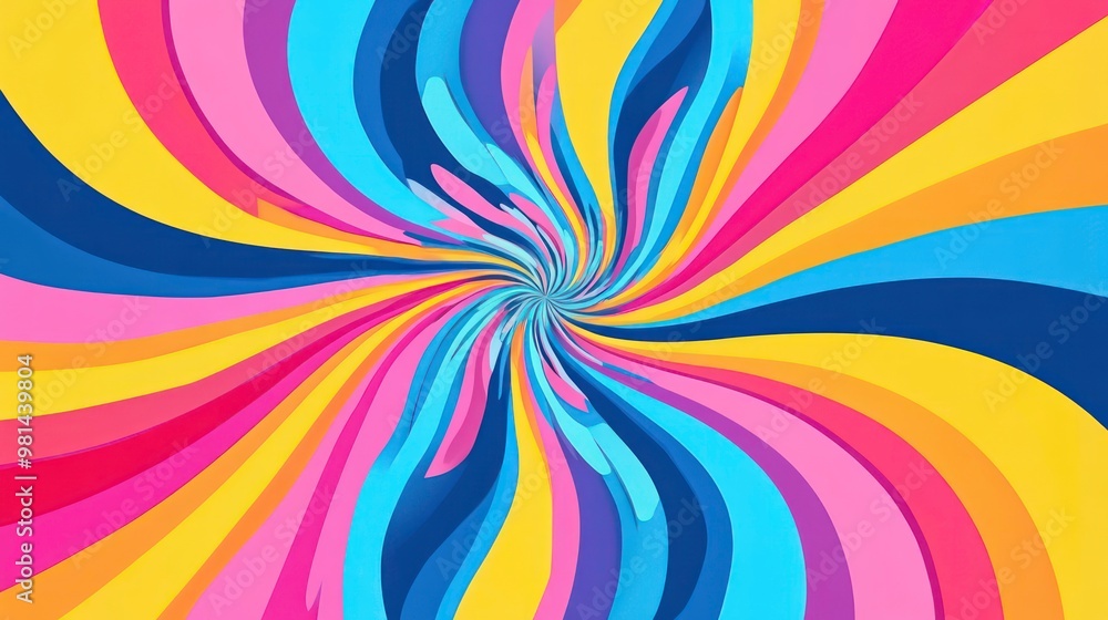 Poster abstract colorful background with wavy lines that create a swirl effect.