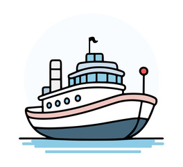 Obraz premium Statek morski ilustracja