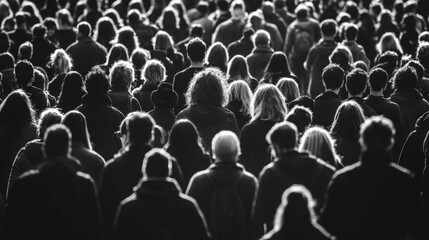 Obraz premium Urban Rush: People Walking through a Busy City