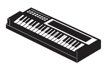 A synthesizer silhouette vector,icon illustration on white background.