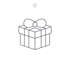 Gift box icon symbol vector illustration isolated on white background