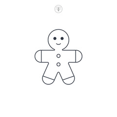 Gingerbread man icon symbol vector illustration isolated on white background