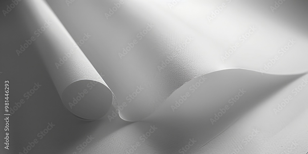 Poster a close-up view of a roll of paper on a table, ideal for use in educational or office settings