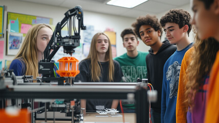 3Dプリンターを学ぶ高校生たち