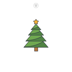 Fototapeta premium Christmas tree icon symbol vector illustration isolated on white background