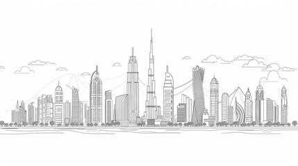 astarte.ai: Continuous Line Art of Skyline City 