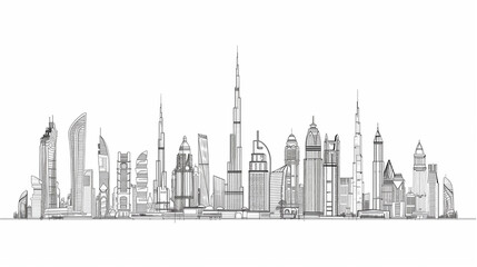 astarte.ai: Continuous Line Art of Skyline City 