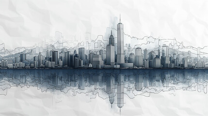 astarte.ai: Continuous Line Art of Skyline City 